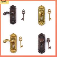 BRAIN 1pc น่ารัก วินเทจ อุปกรณ์ DIY กุญแจ ล็อคประตู 1/12 ตุ๊กตาจิ๋ว มินิ