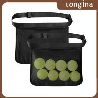 Tongina ที่เก็บลูกเทนนิสสีดำ,กระเป๋าเก็บของพกพาลูกเทนนิสปรับได้76-105ซม. ที่วางลูกเทนนิสสำหรับเก็บลูกบอลและโทรศัพท์