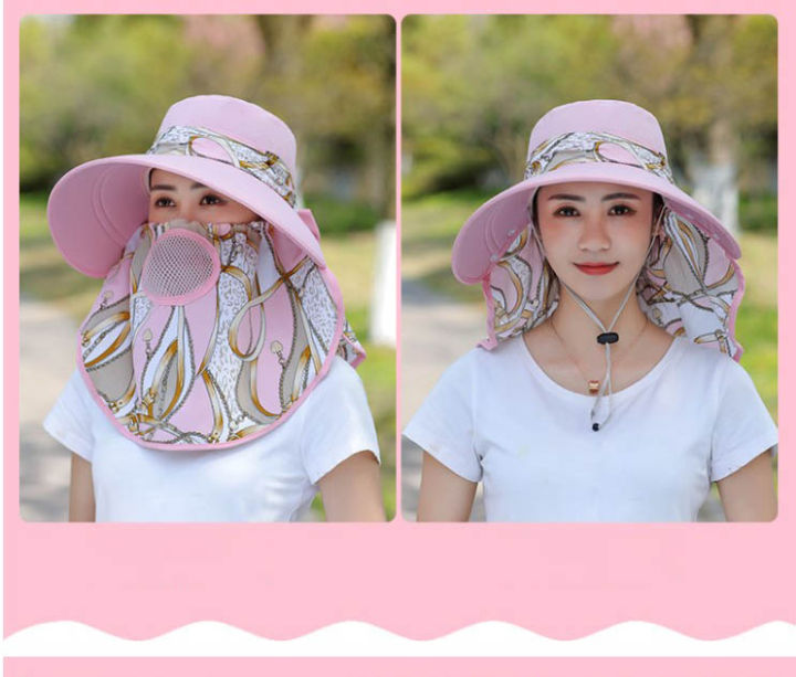 mno-9-bucket-hat-หมวกคลุมหน้า-หมวกกันแดด-หมวก-หมวกอุนจิ-หมวกสานหมวกกันแดดหมวกกันแดดปิดหน้า-คลุมต้นคอ-uvกันแดด