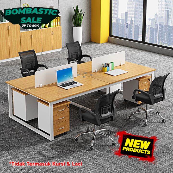 Meja Kerja 4 Orang Meja Belajar Meja Komputer Meja Kantor Aesthetic