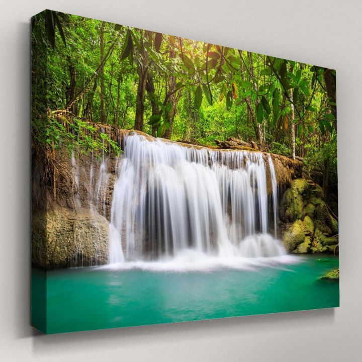 Printed Artwork Picture HD Pieces Waterfall Natural Scenery Frame Home ...