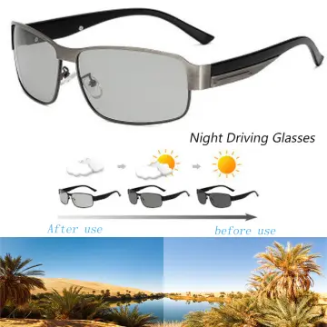 Aluminum Photochromic Sunglasses mens Polarized Day Night Vision