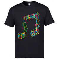 High Quality New Tee Shirt Oversized Round Neck 100% Cotton T Shirt Mens Tshirts Colorful Music Note Printed  BH0Z