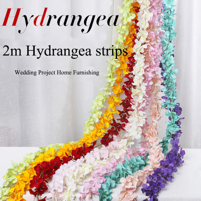 10Pcs 2M Hydrangea Flower String Hanging Decoration Wisteria Rattan Wedding Backdrops Garden Decoration Orchid Flower Strip