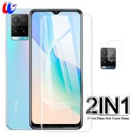 4in1 3IN1 2in1กระจกนิรภัย9H สำหรับ Vivo Y21 Y21s Y33s Y21t V23e 5G V20 Pro V21e S10e ปกคลุมเต็มหน้าจอป้องกันฟิล์มด้านหน้าด้านหลังกล้องฟิล์มเลนส์ VIVO Y50 Y30 Y20i Y12s Y52 Y72 5G Y17 y15 Y11 V23E 4G ค่ะ