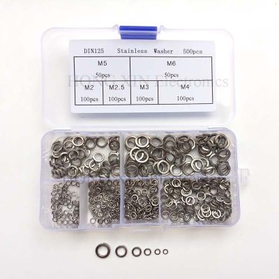 500 Pcs/set M2 M2.5 M3 M4 M5 M6 Stainless Steel Kerang Pad Semi Mesin Cuci Kunci Elastis Gasket 304 Stainless Steel melengkung Mesin Cuci