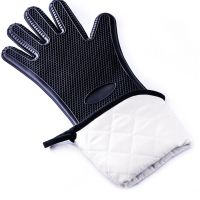 Extra Long Cooking Gloves Non-Slip Stitching Solid Color Heat Resistant BBQ Durable Silicone Sleeves Oven Mitt Useful Kitchen Potholders  Mitts   Cozi