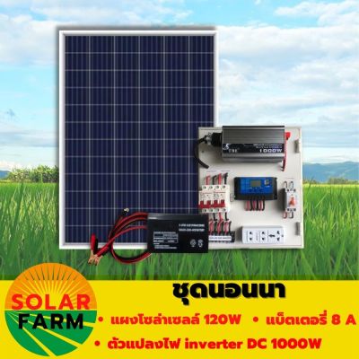 ชุดนอนนา TBE 1000W พร้อมแผงโซล่า 120W + แบต 12A แผงจ่ายไฟ โซล่าเซลล์ ชาร์จแบต แสงสว่าง พลังงานแสงอาทิตย์  พร้อมใช้ รับประกัน