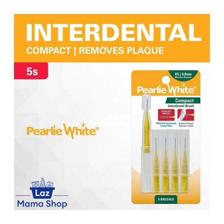 Pearlie White Compact Interdental Brush XS 0.8mm (Pack of 5s) (Laz Mama