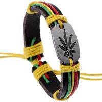 สร้อยข้อมือหนัง Rasta Jamaica Reggae