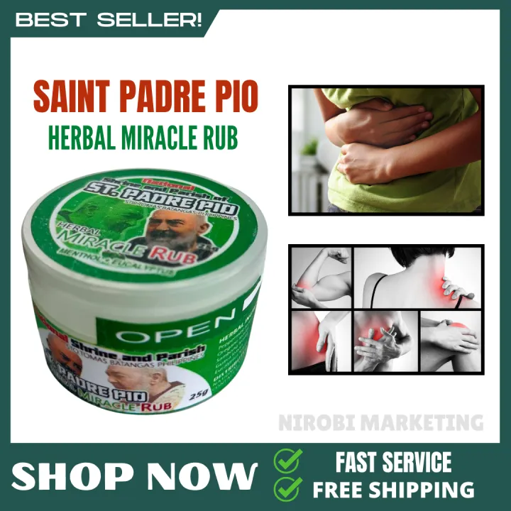 HOT DEALS Saint Padre Pio Herbal Miracle Rub Menthol and Eucalyptus