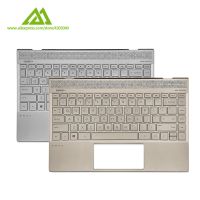 New Original Case For HP ENVY 13 AH TPN W136 Palmrest With Backlit Keyboard Silver and Gold