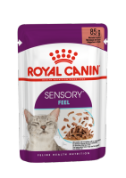 Royal Canin อาหารแมวโตช่างเลือก กระตุ้นการกินด้วยเนื้อสัมผัสเฉพาะ ชนิดเปียก (SENSORY™ FEEL Morsels in gravy) 85g x 12 ซอง