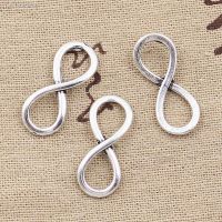 ▨✶♞ 30pcs Charms Infinity Link Connector 25x10mm Antique Silver Color Pendants DIY Crafts Making Findings Handmade Tibetan Jewelry