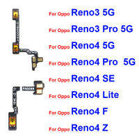 OPPO Reno สายเคเบิ้ลยืดหยุ่นสำหรับเพิ่มวอลลุ่ม3 4 Pro 5G Reno4 SE Reno4 Lite 4F 4Z อะไหล่ทดแทนเฟล็กซ์ริบบอนปุ่มปรับระดับเสียงด้านข้าง