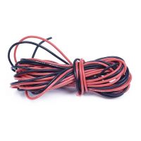 2X3M 26 Gauge Awg ยางซิลิโคนลวดสายเคเบิลสีแดงสีดำ