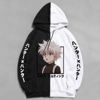 [Qinqin clothing]Hunter X Hunter Killua Zoldyck บุรุษ H Oodies ฤดูใบไม้ร่วงฤดูหนาวชายหญิงเสื้อแฟชั่น Killua ตาอะนิเมะคอสเพลย์เสื้อกันหนาวหมวก