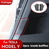 Futhope 2Pcs ABS Sides Fender Cover For Tesla Model Y Trunk Sides Fender Cover Baffles Protect The Trunk From Scratches Damage