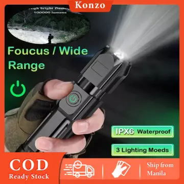 Rechargeable Flashlight 100000 lumens, Super Bright LED Flashlight