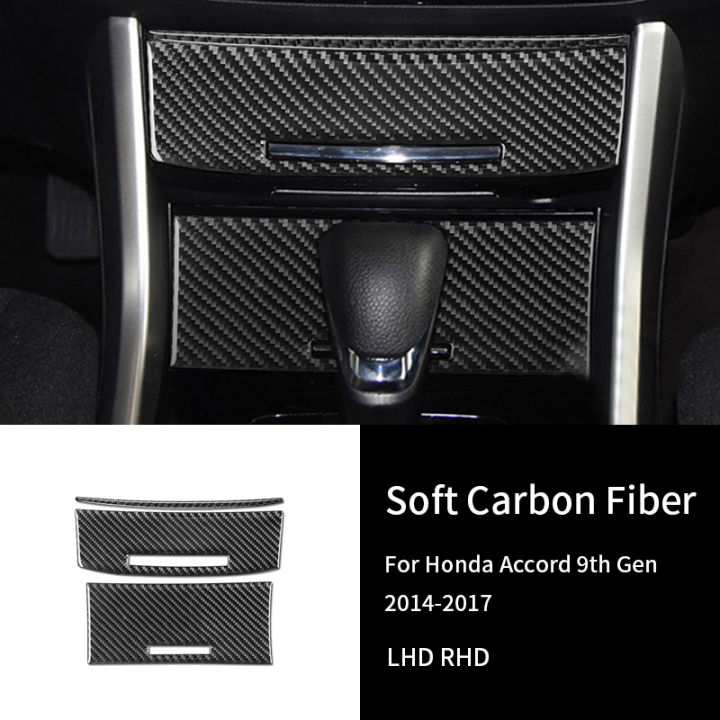 สำหรับ-honda-accord-9th-gen-14-17คาร์บอนไฟเบอร์เกียร์-shift-window-lift-แผงควบคุม-air-outlet-ชุดรถอุปกรณ์ตกแต่งภายใน