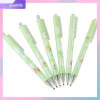 YESMILE 6 Pcs พลาสติกสำหรับตกแต่ง ปากกาเจลแมวดำ หมึกพิมพ์หมึก สีเขียวอ่อน ปากกาเจลรูปสัตว์การ์ตูน สร้างสรรค์และสร้างสรรค์ ปากกาโมเดลแมว ออฟฟิศสำหรับทำงาน