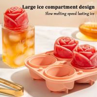 3D rose ice cube mold large ice cube tray making rose shaped Ice mold silicone ice hockey ball maker for cocktail juice whiskey Ice Maker Ice Cream Mo