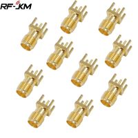 10Pcs SMA Female Jack Adapter Solder Edge PCB Straight Mount RF Copper Connector Plug SocketWires Leads Adapters