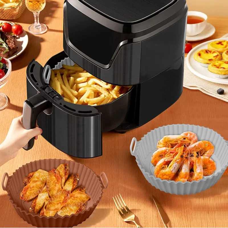 Air Fryers Oven Baking Tray Fried Airfryer Reusable Baking Chicken Basket  Silicone Pot Air Fryer Accessories Grill Pan Tools