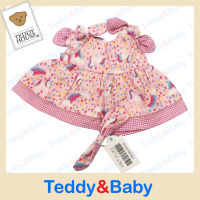 Teddy house : ชุดตุ๊กตา ชุดกระโปรง สีชมพู ขนาด 12 นิ้ว