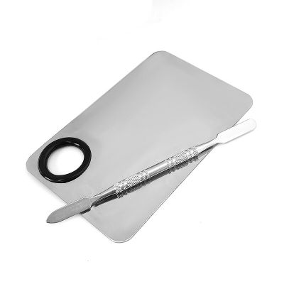 ‘；【。- Makeup Mixing Palette Upgrad Stainless Steel Metal Mixing Tray With Spatula Artist Tool For Mixing Foundation Nail-Art