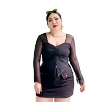 Plus size กระโปรงกางเกงสาวอวบ ผ้าวูลเวฟ ใส่ทำงาน รุ่นเรียบสลิม (A85)