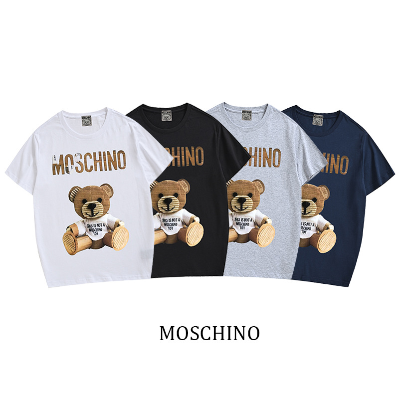 Men's Shirts & Tops Men's T-Shirts Moschino Moschino Cartoon Print Bear  Cotton T-Shirt Loose Large Size Couple Short-Sleeved 