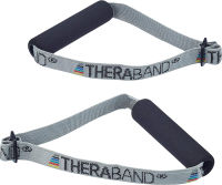 THERABAND Resistance Band Handles, Soft Handles Pair, Accessories for Elastic Resistance Bands &amp; Tubes, Exercise Equipment for Home Gym, Overhead Strength Training, &amp; Stretching, Use with Door Anchor