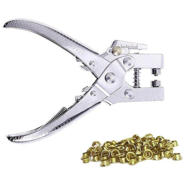 Eyelet Hole Punch Pliers Punch Pliers Set with 100 Eyelets Eyelets and
