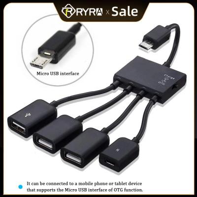 RYRA 4 Port Micro USB 2.0 HUB 4-IN-1 OTG Hub Power Adapter Cable For Android Phone Tablet PC USB Hubs