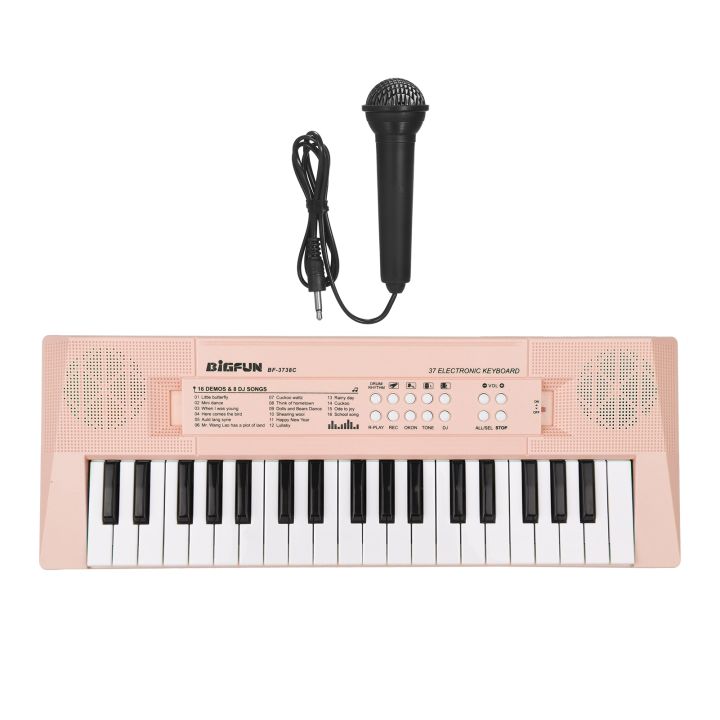 เปียโนไฟฟ้าเปียโนคีย์บอร์ดอิเล็กทรอนิกส์37ปุ่มเครื่องมือคีย์บอร์ดเปียโนของเด็กโอคาริน่าของขวัญเพลง