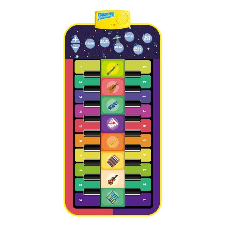 Kids Musical Piano Mat Duet Keyboard Play Mat 20 Keys Floor Piano With ...