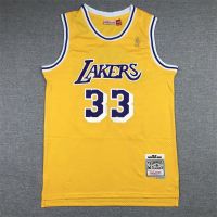 เสื้อบาสเก็ตบอล Nba Kareem Lakers No. 33คอกลมย้อนยุคตาข่ายเสื้อกั๊กปักลายเสื้อผ้าบาสเกตบอลกีฬาเสื้อผ้าบาสเกตบอลบาสเก็ตบอลรวมเพศ