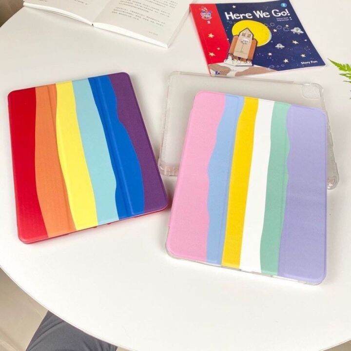 เคสipadซิลิโคนสีรุ้ง-เกรดอย่างดี-สีพาสเทลไอแพด-for-ipad-10-2-ipad-10-5-ipad-11-ipad-9-7-ipadair1-air2-air3-air4-gen5-gen6-gen7-gen8-gen9