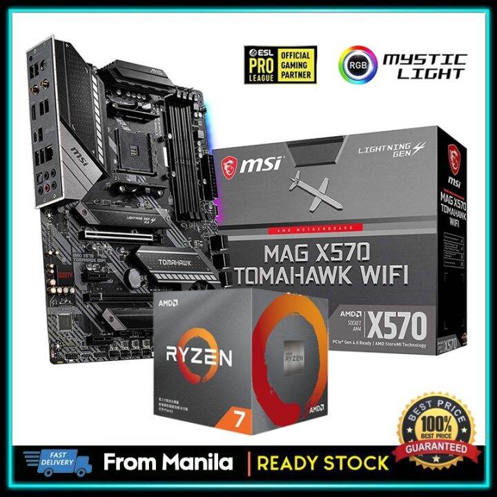 MSI MAG X570 TOMAHAWK WIFI Motherboard With AMD Ryzen 7 3700X CPU ...