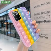 ☜ Push it Bubble Relieve Stress Soft Case for Redmi Note 10 Pro 10s Note9 9 9T 9A 9C Fidget Toys Cover for Xiaomi Mi 11 10T Lite