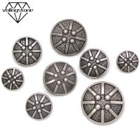 5Pcs Black Metal Button Round Retro Decorative Button For Jacket Blazer Sweaters Shank Button For Clothes Sewing Accessories Haberdashery