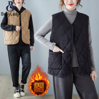 Women Fashion Quilted Sleeveless Tops Coat Casual Single Breasted V-neck Padded Vest Large Size Loose Waistcoat【fast】