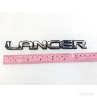 โลโก้ lancer สีโครเมี่ยมขอบดำ