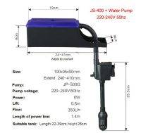 กล่องหยดกรองด้านบนสำหรับตู้ปลา240V Js 110ชุดกล่องปิดปั๊มเคลื่อนไหวแบบวงกลมแบบไร้น้ำหยดภายนอก