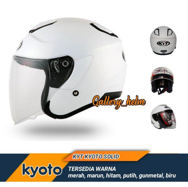 HELM KYT KYOTO PUTIH SOLID Helm half Face KYT KYOTO TERPOPULER Lazada
