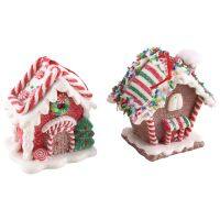 2Pcs Christmas Houses Pendant Silicone House Christmas Trees Decoration Tabletop Decor Candy House Hanging