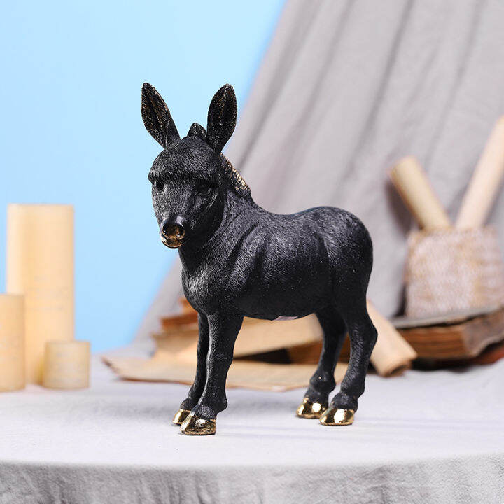 จำลองยุโรป-donkey-น่ารักเครื่องประดับเรซินรูปสัตว์ห้องนั่งเล่นระเบียงทีวีตู้ตกแต่งเครื่องประดับงานฝีมือเรซิน