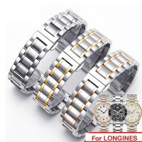 ﹉▥ สายนาฬิกาสแตนเลสสำหรับ LONGINES WatchBand สร้อยข้อมือ Original Master Crescent 12/13/14/15/16/17/18/19/20/21/22 มม.