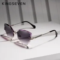 KINGSEVEN DESIGN Fashion Lady Sun glasses 2021 Rimless Women Sunglasses Vintage Alloy Frame Classic Brand Designer Shades Oculo